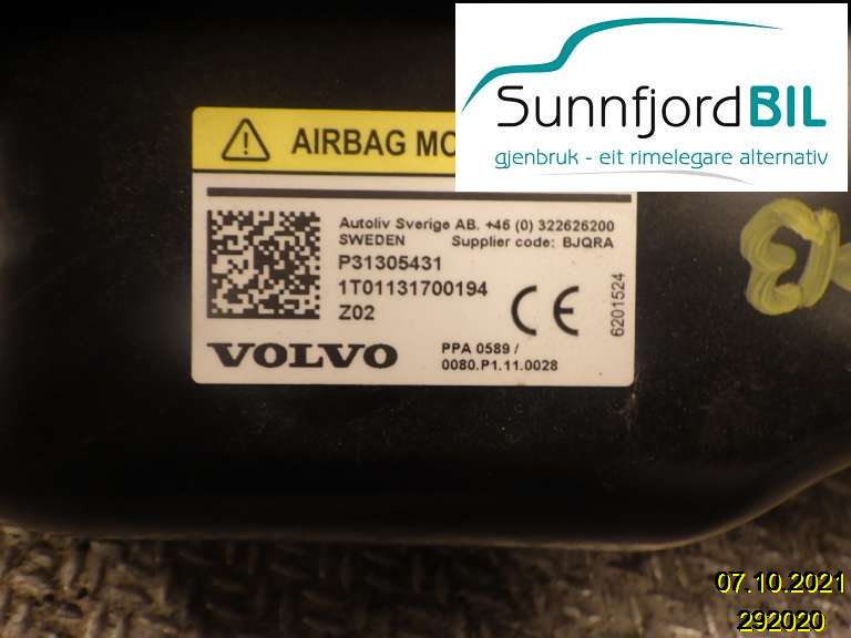 Airbag diverse til Volvo V40 2012-2019  (VOLVO|P31305431|)