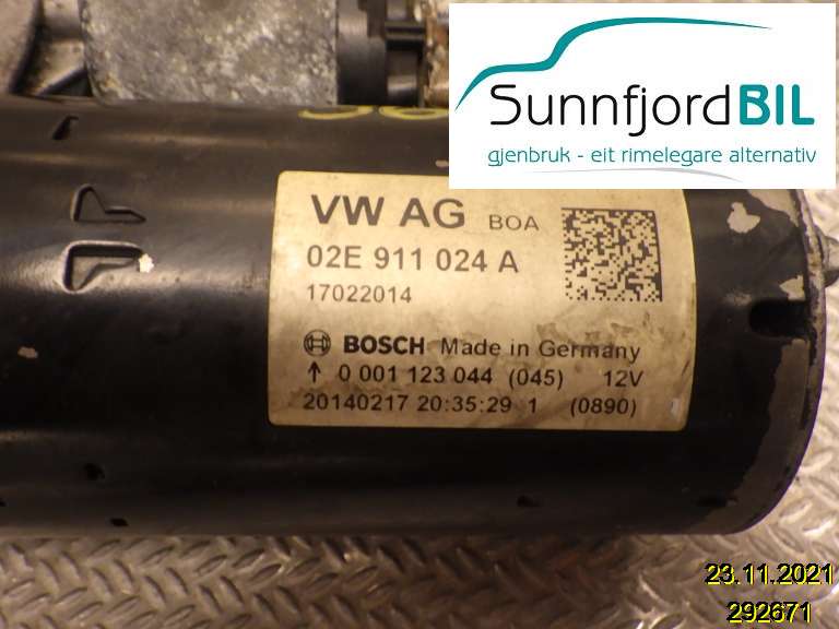 Starter diesel til VW Transporter / Caravelle, 2009-2015 (Fase 2) (T5) (T5) (VOLKSWAGEN|02E911024A)