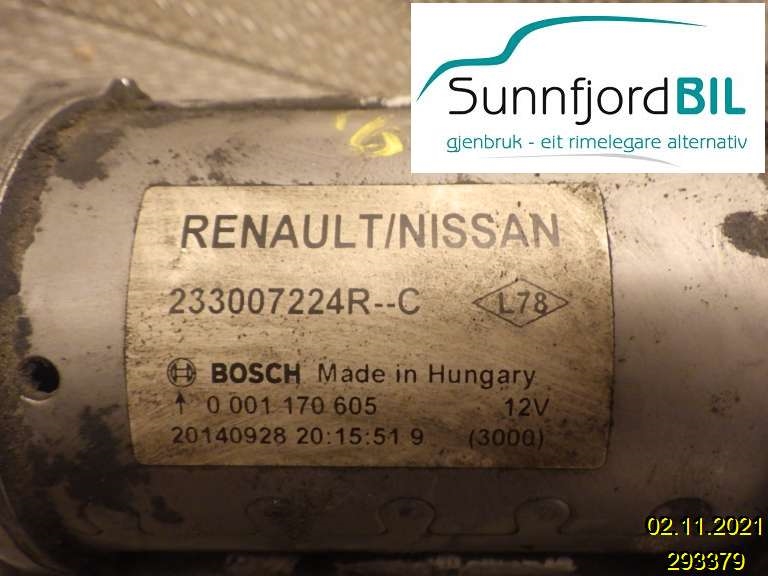 Starter diesel til Nissan Qashqai 2010-2014 (Type I, Fase 2)  (NISSAN|233007224RC|)