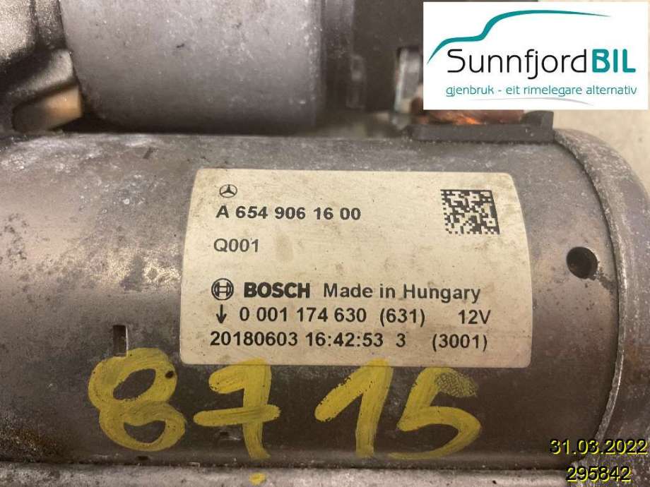 Starter diesel til Mercedes E-Klasse, 2016-2023 (W213) (W213) (MERCEDES|A6549061600)