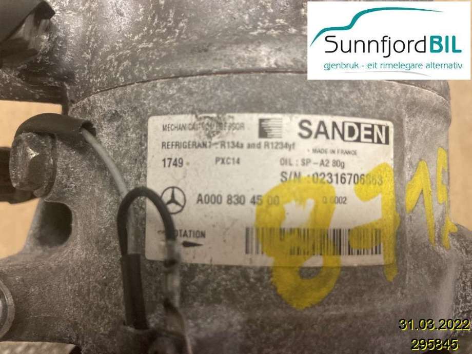 Aircondition kompressor til Mercedes E-Klasse, 2016-2023 (W213) (W213) (MERCEDES|A0008304500)