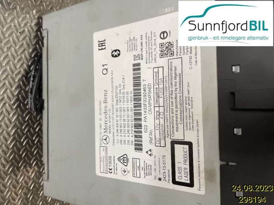 Bilstereo til Mercedes B-Klasse 2011-2018 (W246) (W246) (MERCEDES|A2469004716|)