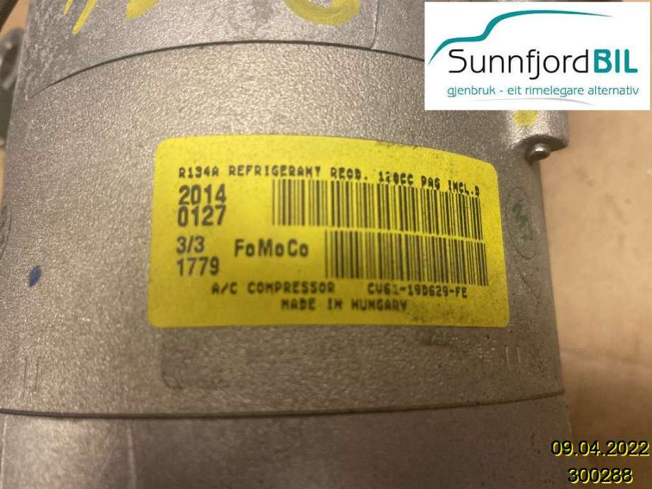Aircondition kompressor til Ford Focus, 2011-2014 (Type III, Fase 1)  (FORD|CV6119D629FE)