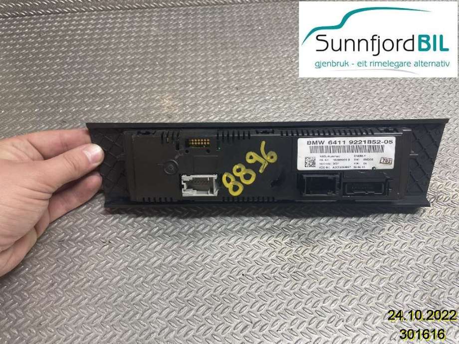 Varmeapparat betjening til BMW 3-Serie 2005-2011 (E90/E91/E92/E93) (E90/E91/E92/E93) (BMW|64119292262|6411922185205|)