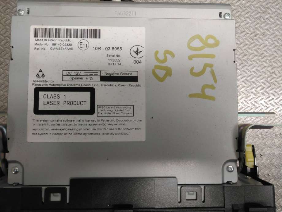 Bilstereo navigasjon til Toyota Auris 2015-2019 (Type II, Fase 2)  (TOYOTA|86140-02330|)