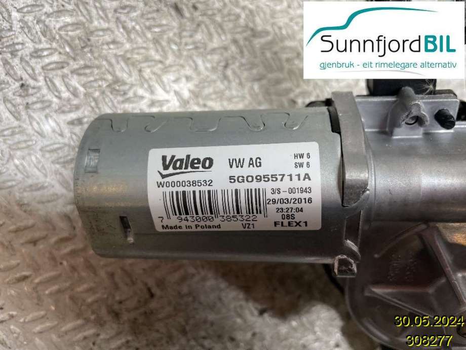 Viskermotor bakrute til VW Tiguan, 2016-2020 (Type II, Fase 1)  (Tiguan 2.0 4MotionBlueMotion|5G0 955 711 C)
