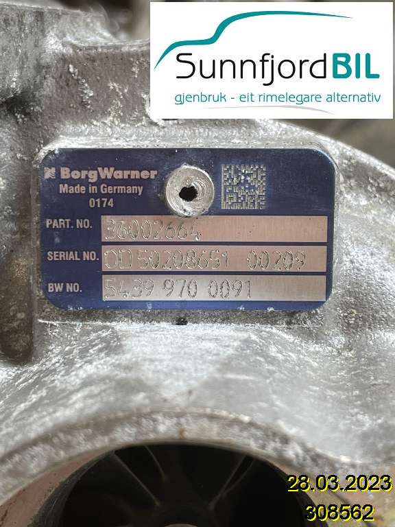 Turbo til Volvo XC60 2008-2013 (Type I, Fase 1)  (VOLVO|36012552|)
