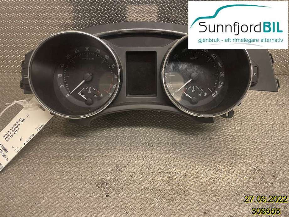Instrumentpanel til Škoda Superb 2008-2015 (Type II) (SKODA|3T1 920 841 M|3T1 920 841 M 1QB|3T1920841M)