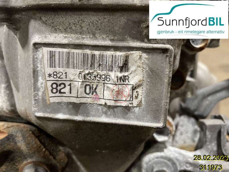 Motor bensin til Toyota Yaris 2009-2011 (Type II, Fase 2)  (TOYOTA|1900047080|1NR-FE|1NR / 821 / 00135996)