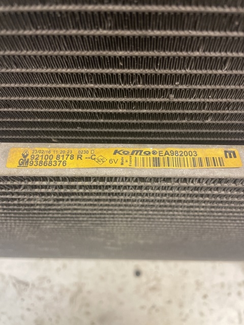 Aircondition radiator til Opel Vivaro B 2014-2019 (OPEL|93868376||921008178R)