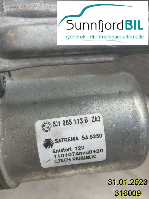 Viskermotor frontrute til Škoda Fabia 2010-2014 (Type II, Fase 2)  (SKODA|5J1955023D|SA5250|5J1955113B)