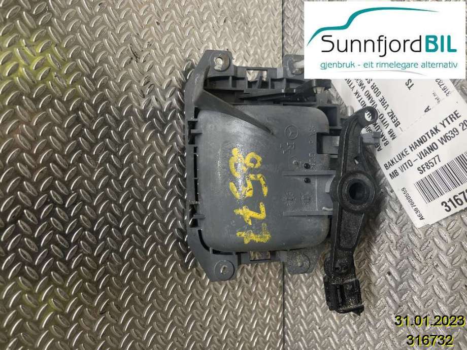 Bakluke/bakdør håndtak til Mercedes Vito/Viano 2004-2010 (Fase 1) (W639) (W639) (MERCEDES|A6397600559|)
