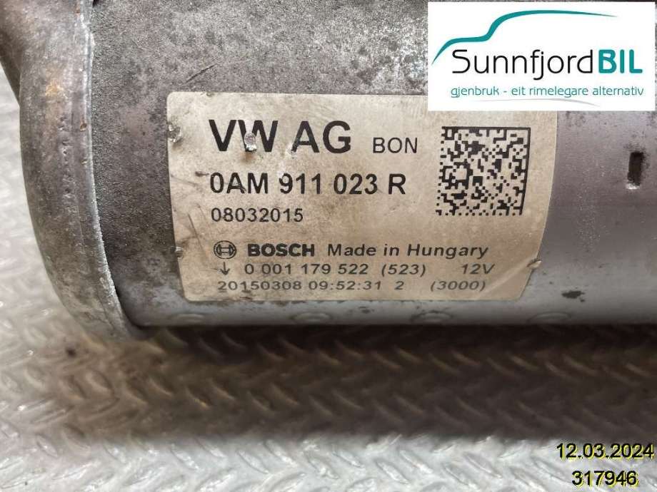 Starter til Škoda Octavia 2013-2016 (Type III, Fase 1)  (SKODA|0AM911022C|0AM911023C|0AM911023R)