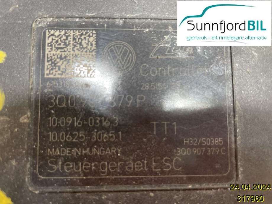 ABS sentral til Škoda Octavia 2013-2016 (Type III, Fase 1) (SKODA|3Q0 614 517 P|)