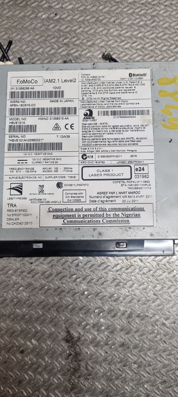 Bilstereo til Volvo V40 2012-2019  (VOLVO|31358286AA|)