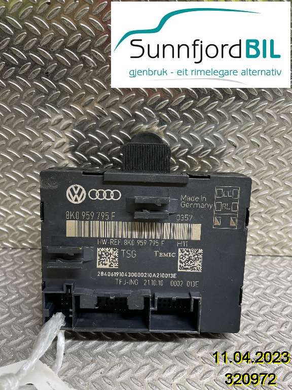 Styreenhet dør venstre bak til Audi A4, 2007-2014 (Type IV) (B8) (B8) (AUDI|8K0959795F)