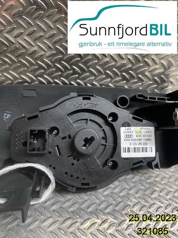 Bryter lys til Audi A4 2007-2014 (Type IV) (B8) (B8) (AUDI|8K0941531AS||8K0941531G)