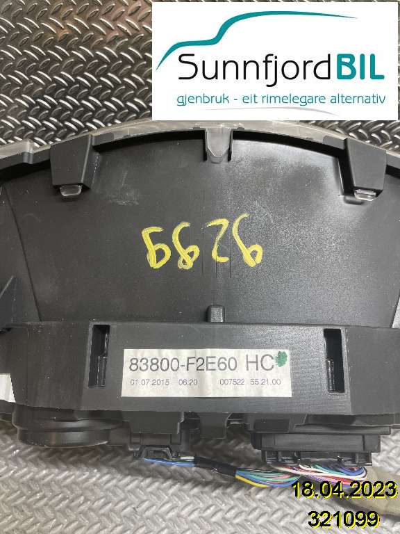 Instrumentpanel til Toyota Auris 2015-2019 (Type II, Fase 2)  (TOYOTA|83800F2E60|)