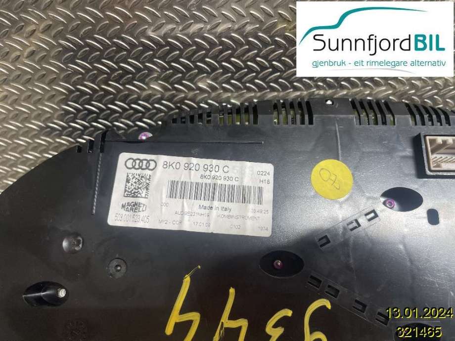 Instrumentpanel til Audi A4 2007-2014 (Type IV) (B8) (B8) (AUDI|8K0920930C|)