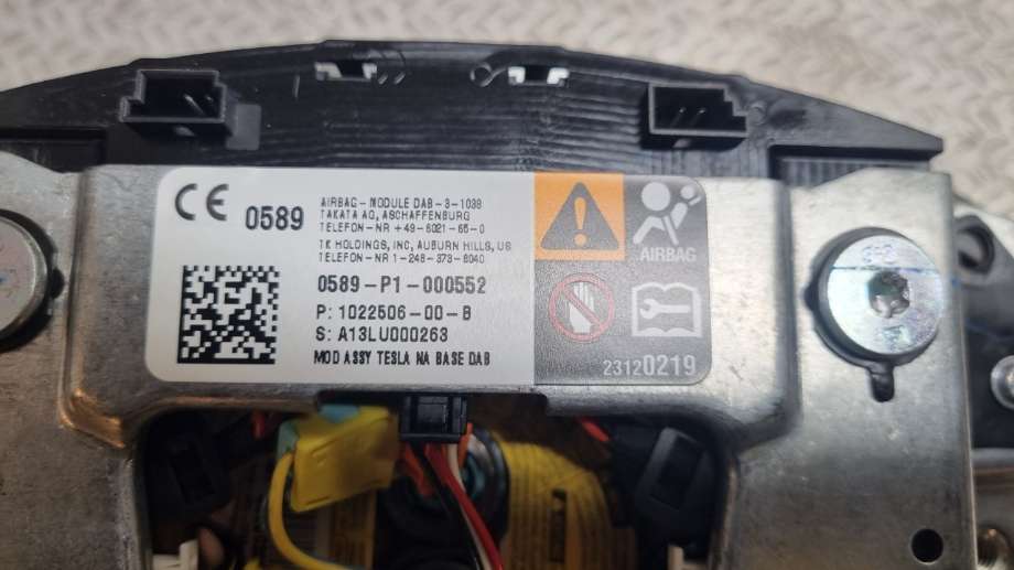 Airbag rattpute til Tesla Model S 2013-2016 (Fase 1)  (TESLA|102250600B|)
