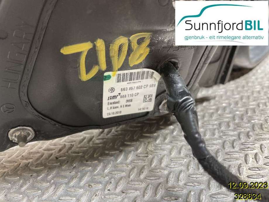 Speil høyre til VW Golf VI 2008-2012  (VOLKSWAGEN|5K0857508AH||5K0857502CP)