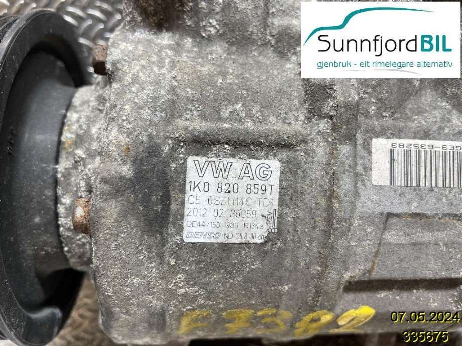 Aircondition kompressor til Audi A1 2010-2014 (Type I, Fase 1)  (AUDI|1K0820859T|)