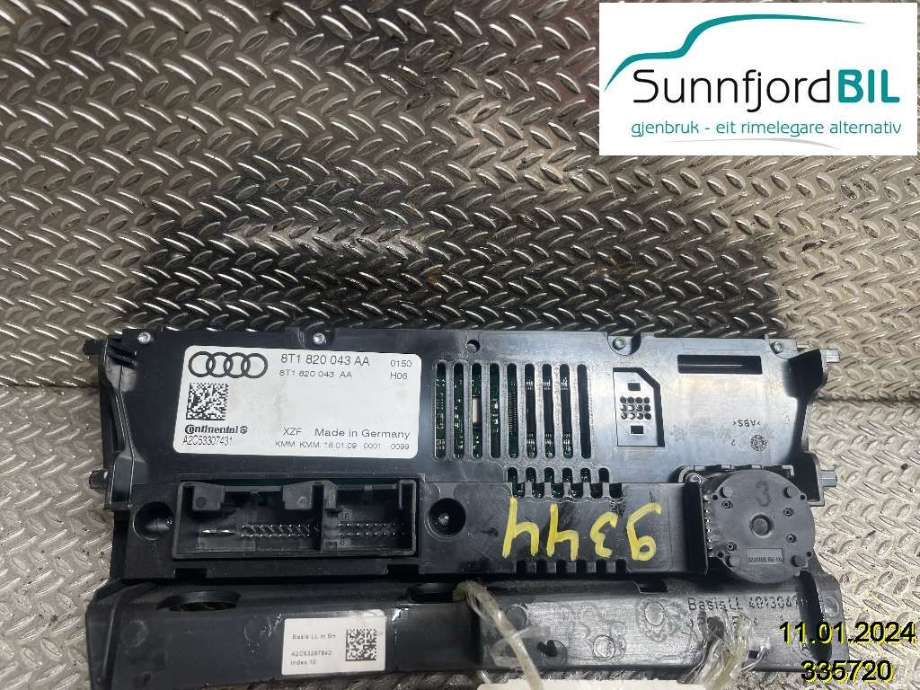 Varmeapparat betjening til Audi A4 2007-2014 (Type IV) (B8) (B8) (AUDI|8T1820043AH||8T1820043AA)