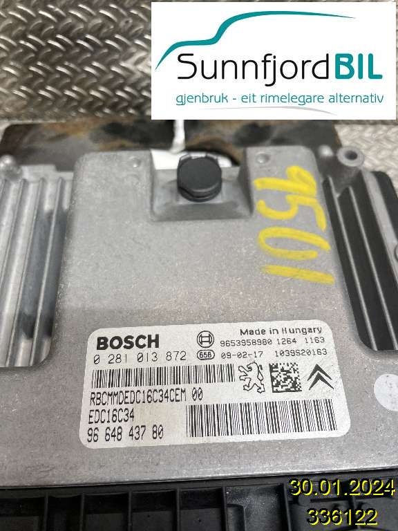 Styreenhet motor til Peugeot Partner 2008-2015 (Type II, Fase 1)  (PEUGEOT||9664843780|0281013872)
