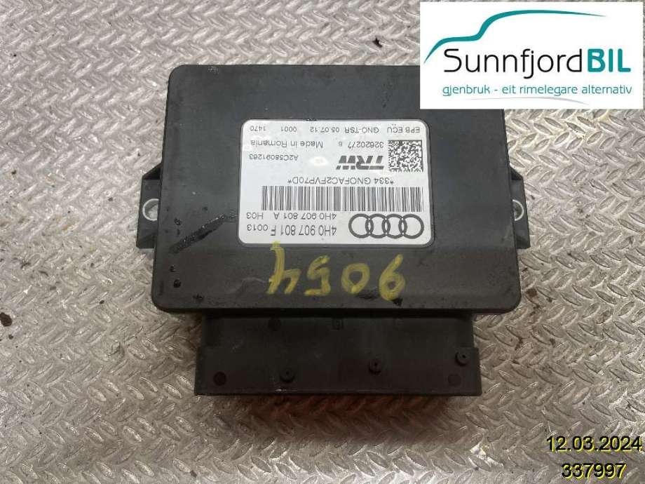 Styreenhet elektrisk parkbrems (EPB - Electric Parking Brake) til Audi A6 2011-2014 (Type IV, Fase 1) (C7) (C7) (AUDI||4H0907801F)