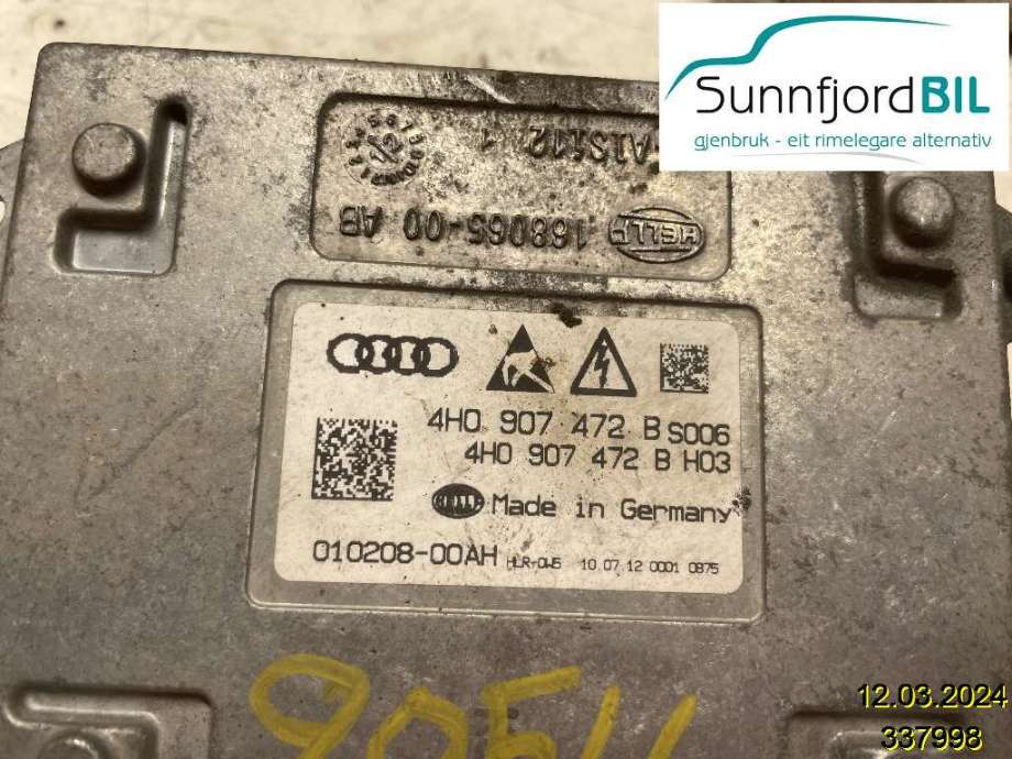 Styreenhet xenon/ballast til Audi A6, 2011-2014 (Type IV, Fase 1) (C7) (C7) (AUDI|4H0907472B)