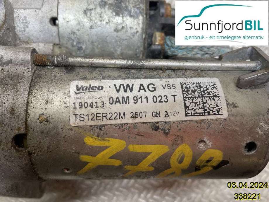 Starter diesel til Škoda Yeti, 2009-2013 (Fase 1)  (Skoda|0AM 911 023 T)