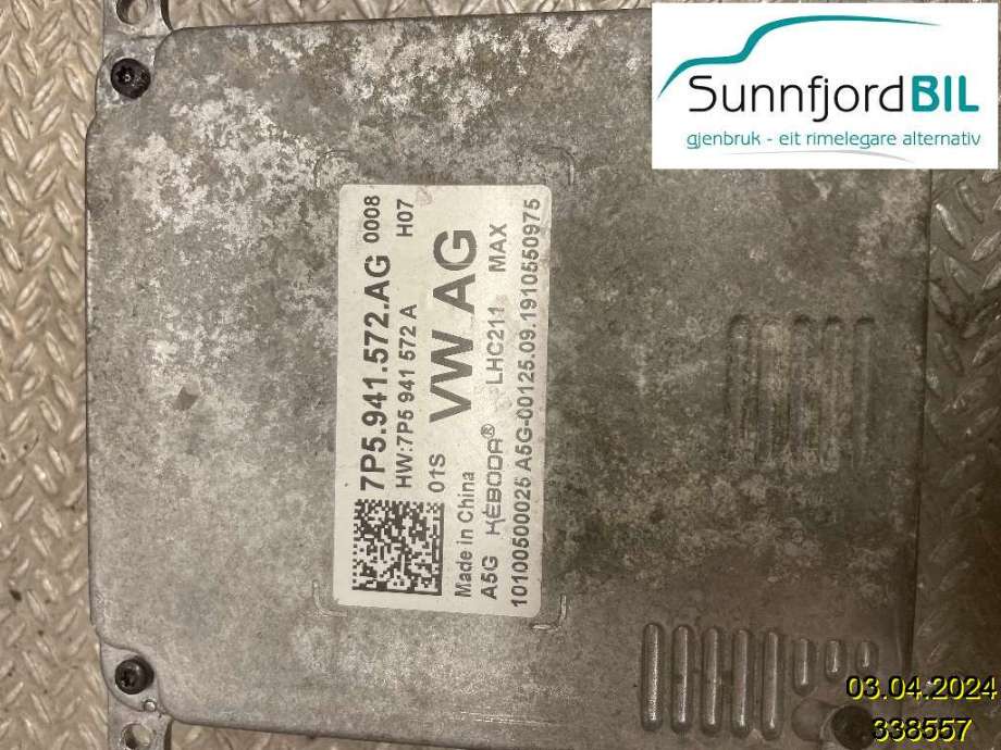 Styreenhet xenon/ballast til VW e-Golf, 2017-2020 (Fase 2)  (VOLKSWAGEN|7P5941572AG)