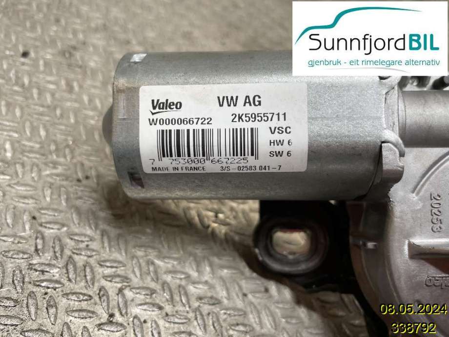 Viskermotor bakrute til VW Caddy 2015-2020 (Type III, Fase 3)  (VOLKSWAGEN|2K5 955 711 A|)