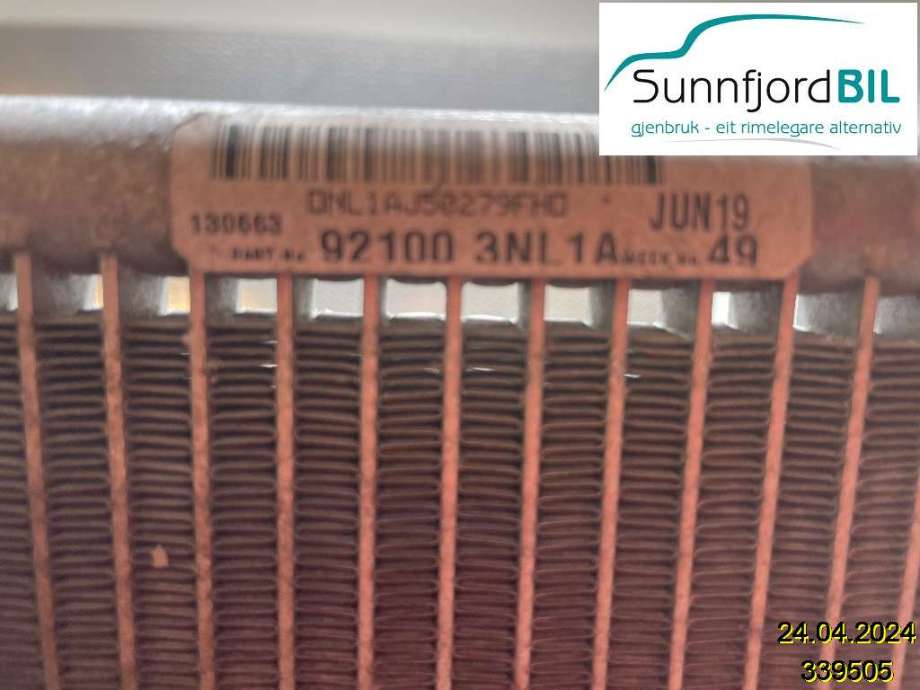 Aircondition radiator til Nissan E-NV200 2014-->>  (NISSAN|921003NL1A|)