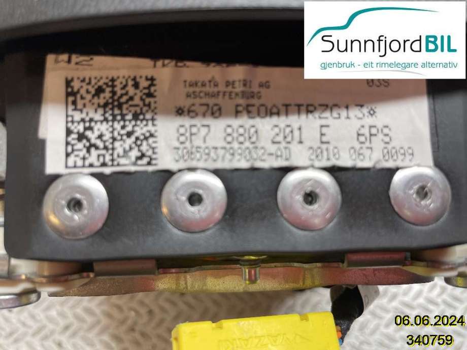 Airbag rattpute til Audi A3 2003-2008 (Type II, Fase 1)  (8P0880201CB||8P7880201E)