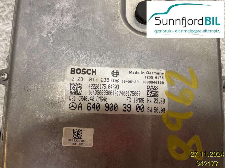 Styreenhet motor til Mercedes B-Klasse, 2008-2011 (Fase 2) (W245) (W245) (MERCEDES|A6409003900)