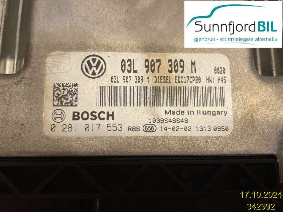 Styreenhet motor til VW Transporter / Caravelle, 2009-2015 (Fase 2) (T5) (T5) (VOLKSWAGEN|)