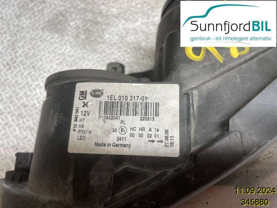 Frontlykt venstre halogen til Saab 9-3 2008-2011 (Type II, Fase 2)  (SAAB||1EL01031701)