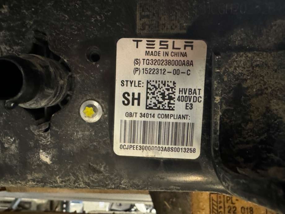 Batteripakke elbil til Tesla Model 3 2018-2023 (Fase 1)  (TESLA|1522312-00-C|)