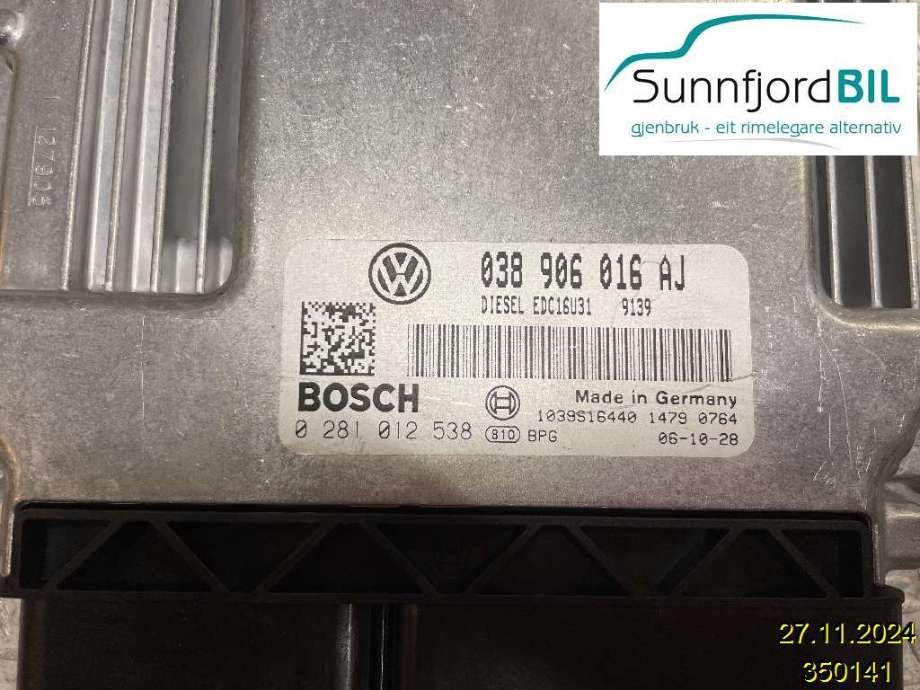 Styreenhet motor til VW Transporter / Caravelle, 2003-2009 (Fase 1) (T5) (T5) (VOLKSWAGEN|038906016AJ)