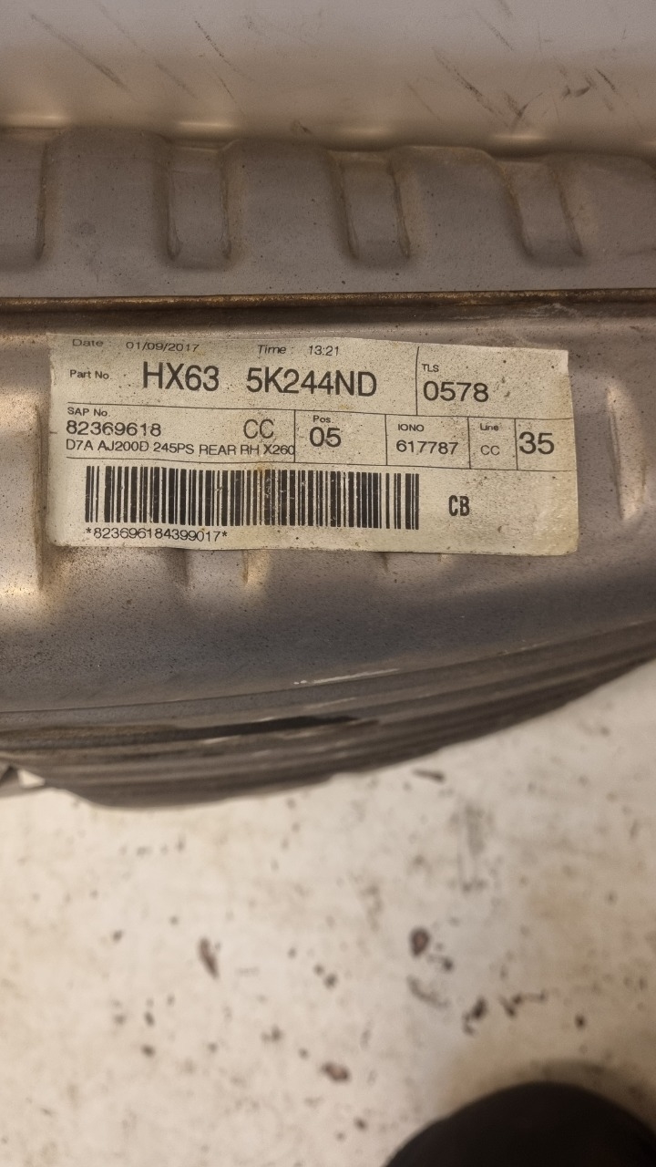 Eksos bakre til Jaguar XF 2015-->> (X260) (X260) (JAGUAR|HX635K244NE|T2H41060|)