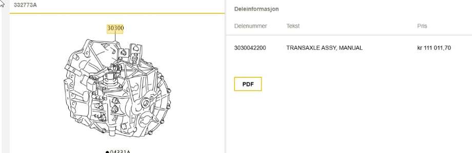 Girkasse manuell 6-trinn til Toyota RAV4, 2009-2013 (Type III, Fase 2)  (TOYOTA|3030042200)