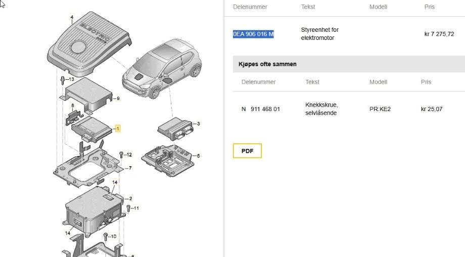Styreenhet diverse til Seat Mii electric, 2019-->>  (SEAT|0EA 906 016 M)
