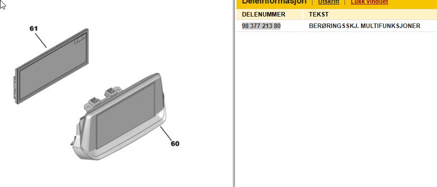 Instrument kjørecomputer til Peugeot 208 2019-->> (Type II)  (PEUGEOT|98 377 213 80|)