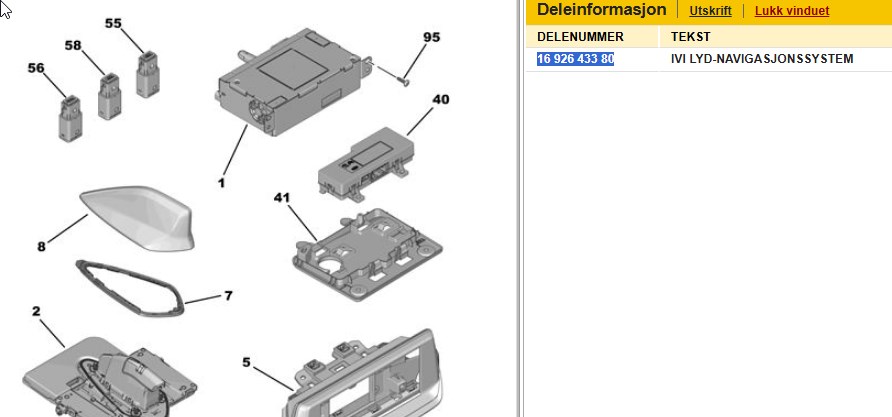 Bilstereo til Peugeot 208, 2019-->> (Type II)  (PEUGEOT|16 926 433 80)