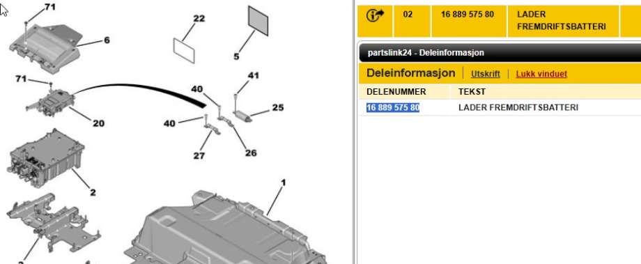 Batterilader kabel til Peugeot 208, 2019-->> (Type II)  (PEUGEOT|16 889 575 80)