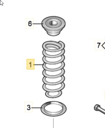 Fjær bak spiralfjær til VW Beetle, 2011-2018 (Type II)  (VOLKSWAGEN|5C0 511 115 AC)