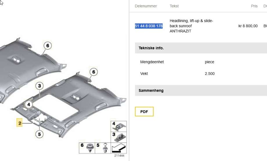 Taktrekk til BMW 5-Serie, 2010-2017 (F10/F11) (F10/F11) (BMW|51 44 8 038 178)