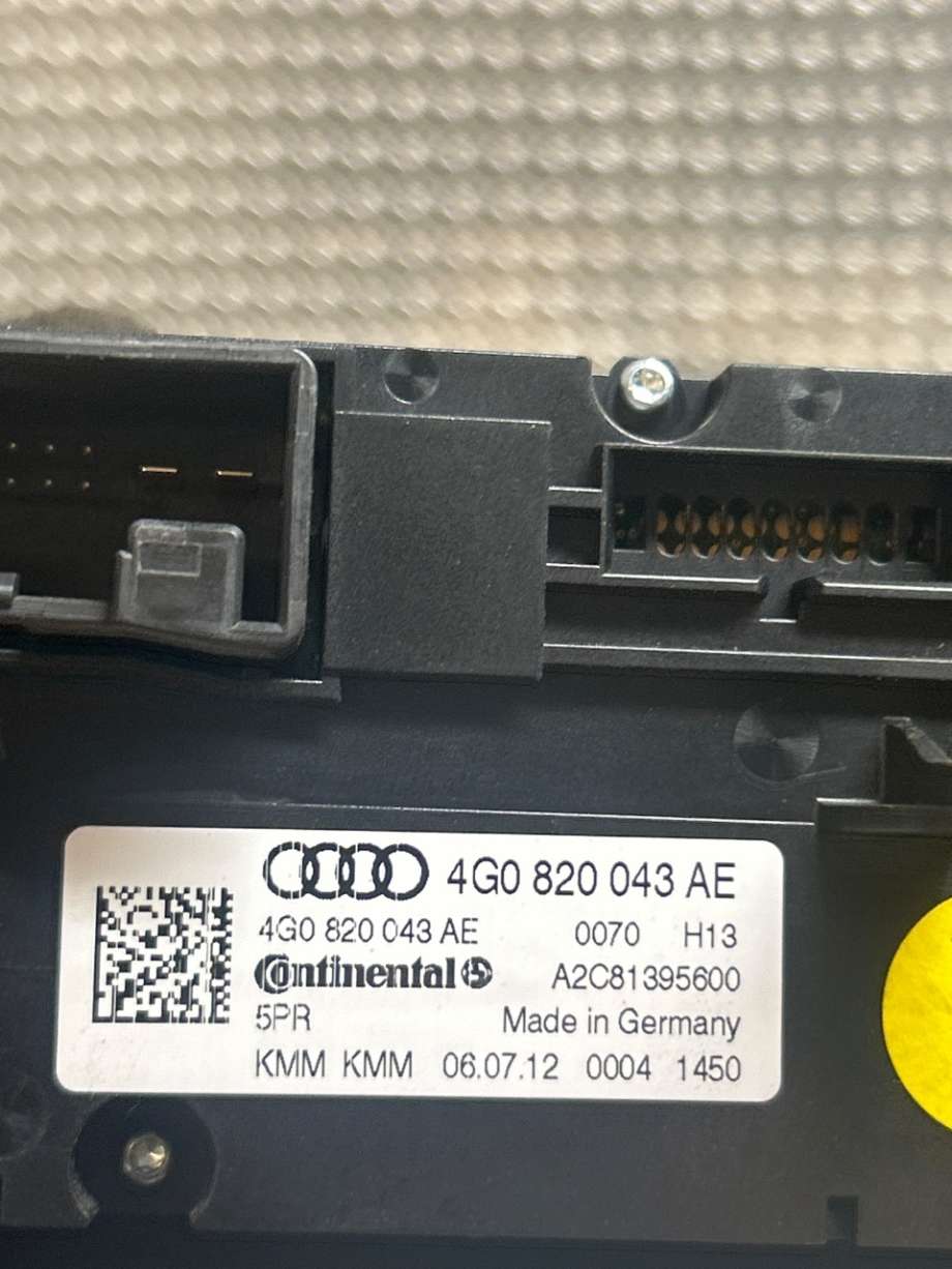 Varmeapparat betjening til Audi A6 2011-2014 (Type IV, Fase 1) (C7) (C7) (AUDI|4G0820043AE|4G0 820 043 AE|)