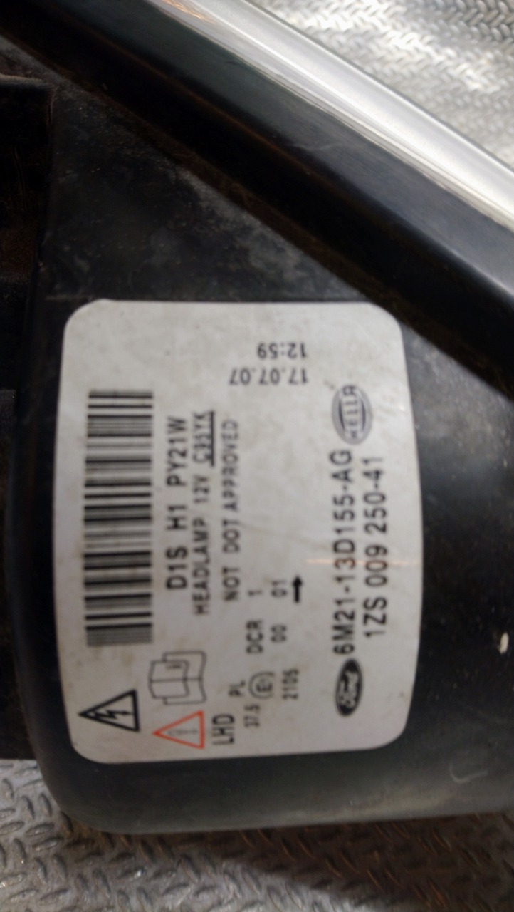 Frontlykt venstre xenon til Ford S-Max 2006-2010 (Type I, Fase 1)  (FORD|6M21-13W030-AL|1791506|6M21-13D155-AG)
